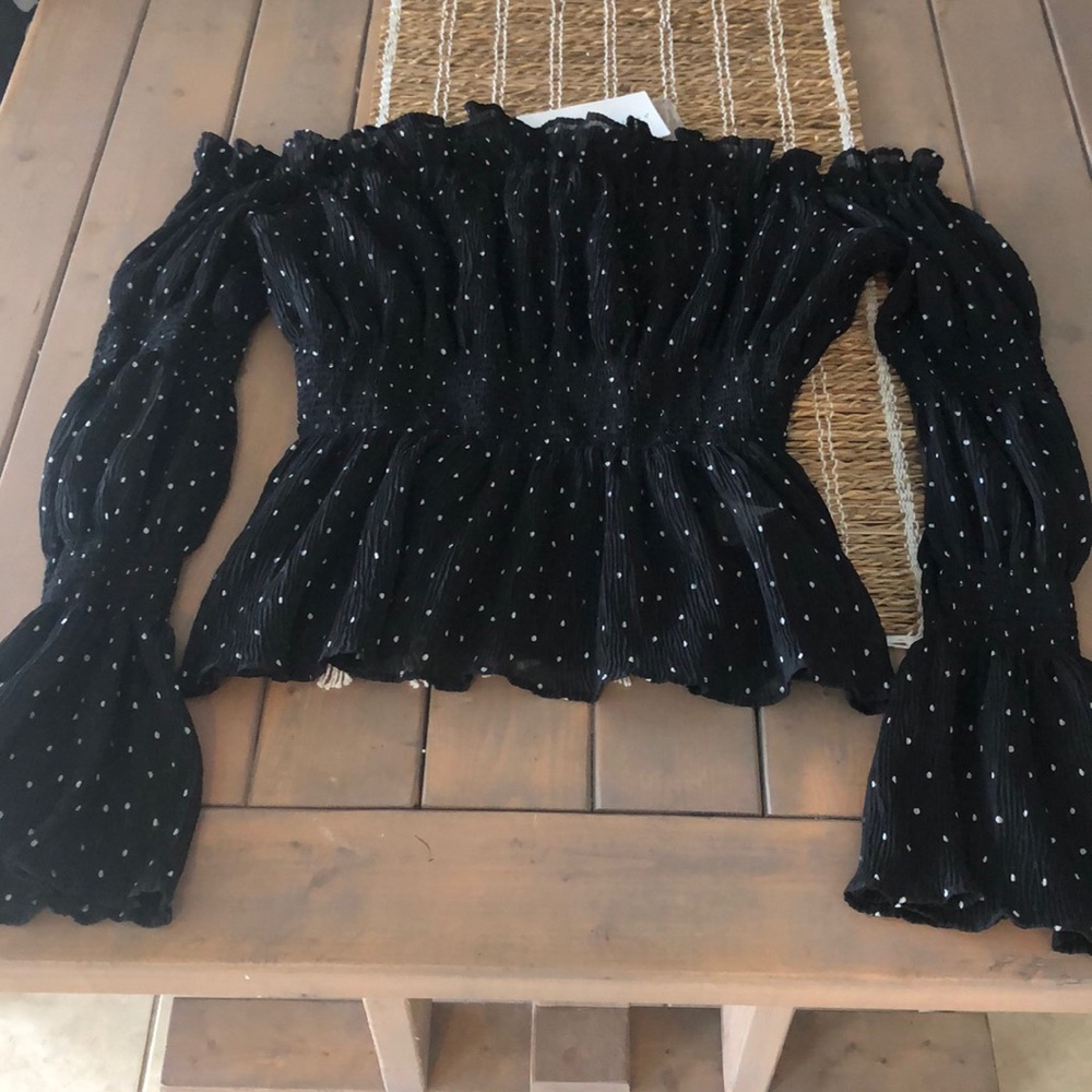 Off the shoulder top with bell sleeves, never worn